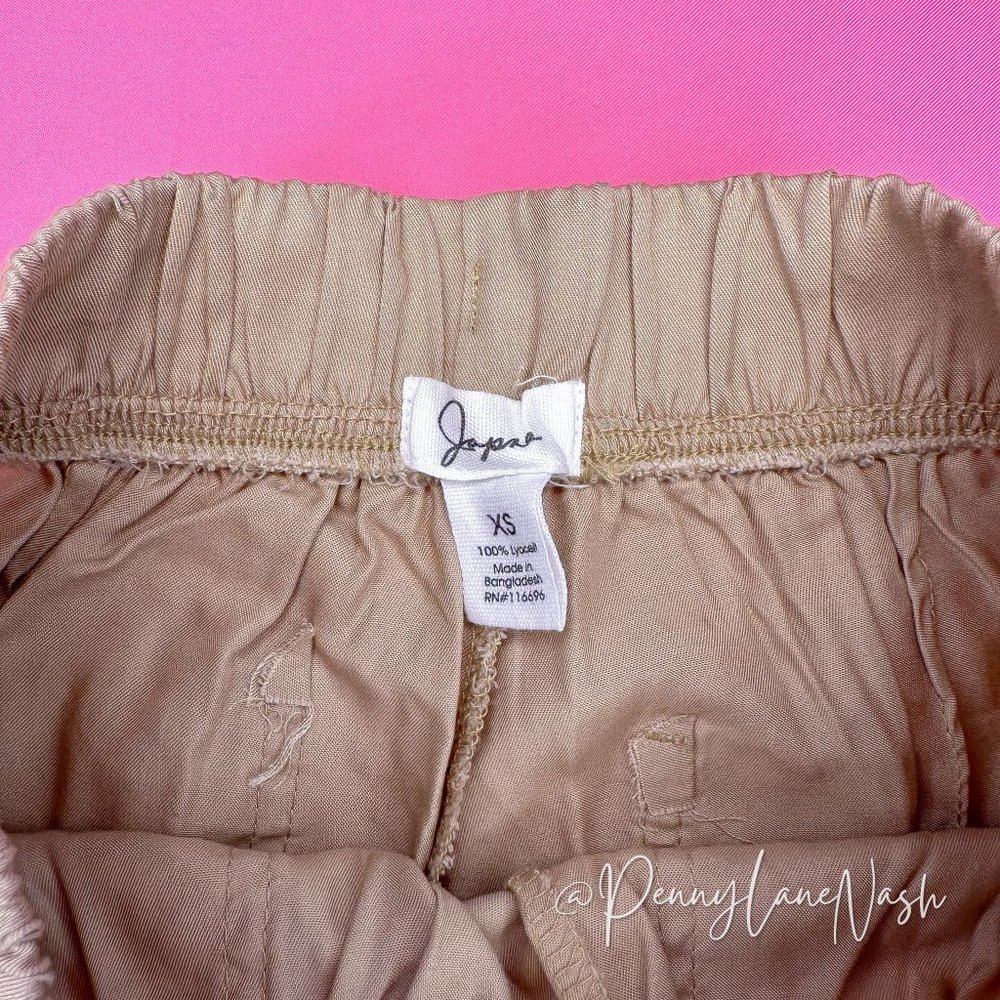 Japna Drawstring Waist Lyocell Cargo Jogger Tan - Picture 4 of 9